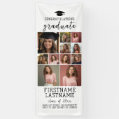 11枚の写真コラージュ 卒業式 現代的 ミニマル 白 横断幕 (縦)