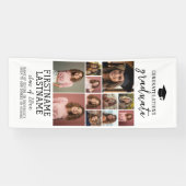 11枚の写真コラージュ 卒業式 現代的 ミニマル 白 横断幕 (横)