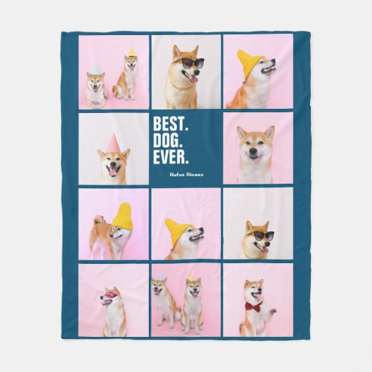 11枚の写真パーソナライズされた最高のコラージュ フリースブランケット (正面)