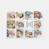 11枚スタイリッシュのフォト・コラージュパーソナライズされた写真 フリースブランケット (正面(横))