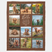 11枚パーソナライズされたのコラージュのチェックパターン フリースブランケット (正面)