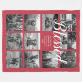 11枚パーソナライズされたのコラージュ賛美レッド フリースブランケット (正面(横))