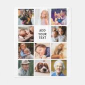 11枚パーソナライズされたのコラージュ フリースブランケット (正面)