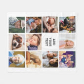 11枚パーソナライズされたのコラージュ フリースブランケット (正面(横))