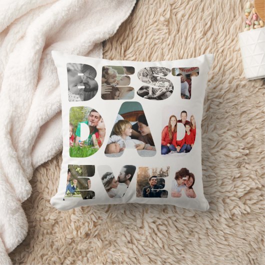 11枚パーソナライズされたの写真最高のパパ クッション (ブランケット)