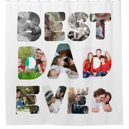 11枚パーソナライズされたの写真最高のパパ シャワーカーテン (正面)