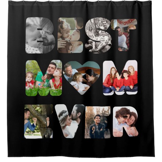 11枚パーソナライズされたモダンの写真の母 シャワーカーテン (正面)
