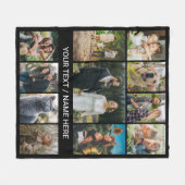 11枚モダンの数々の写真コラージュ フリースブランケット (正面(横))