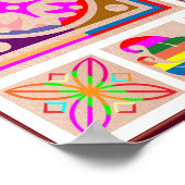 11正方形の装飾 – Goodluck Oriental Art ポスター (角)