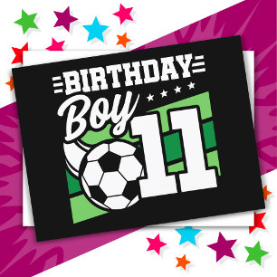 11歳のサッカーボール少年 11歳の誕生日男子 ポストカード