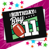 11歳のサッカー・パーティーのテーマ 11歳の誕生日の男の子 ポストカード