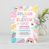 11歳のトロピカルビーチ誕生日パーティーに飛び込め 招待状 (スタンド正面)