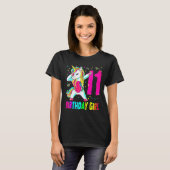 11歳のユニコーンがダビングする11歳の誕生日ユニコーン Tシャツ (正面フル)