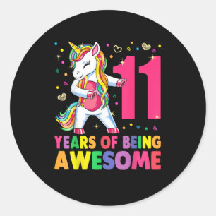 11歳のユニコーン フロッシング 11歳の誕生日 女の子 ユニコーン ラウンドシール