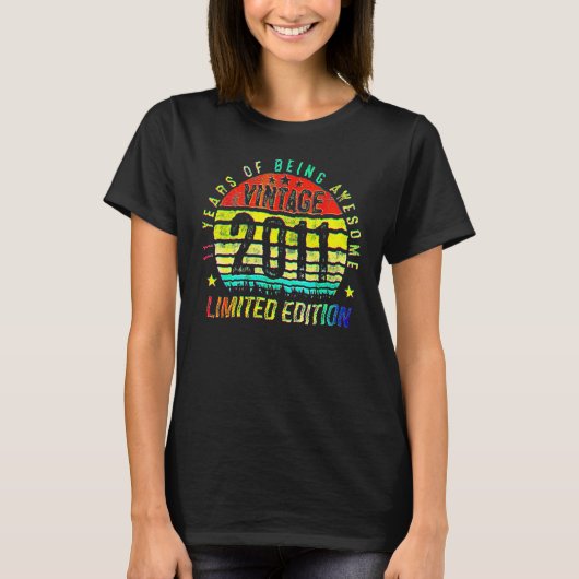 11歳のレトロ2011年 11歳の誕生日 Tシャツ (正面)