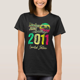 11歳のヴィンテージ 2011年6月 11歳の誕生日 Tシャツ