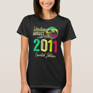 11歳のヴィンテージ 2011年8月 11歳の誕生日 Tシャツ