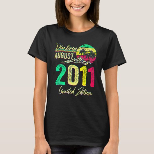 11歳のヴィンテージ 2011年8月 11歳の誕生日 Tシャツ (正面)