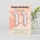 11歳の女の子ハッピーバースデーカード (スタンド正面)