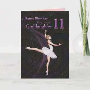 11歳の女形バレリナ誕生日カード カード