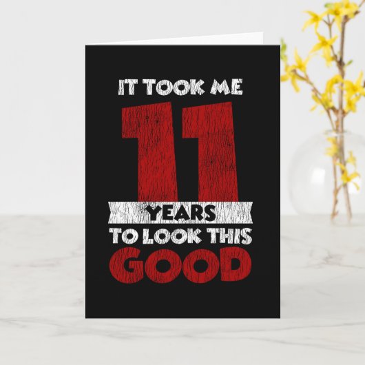 11歳の日私は良い11誕生日に見えた カード (黄色い花)