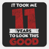 11歳の日私は良い11誕生日に見えた スクエアシール (正面)