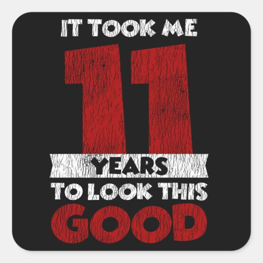 11歳の日私は良い11誕生日に見えた スクエアシール (正面)