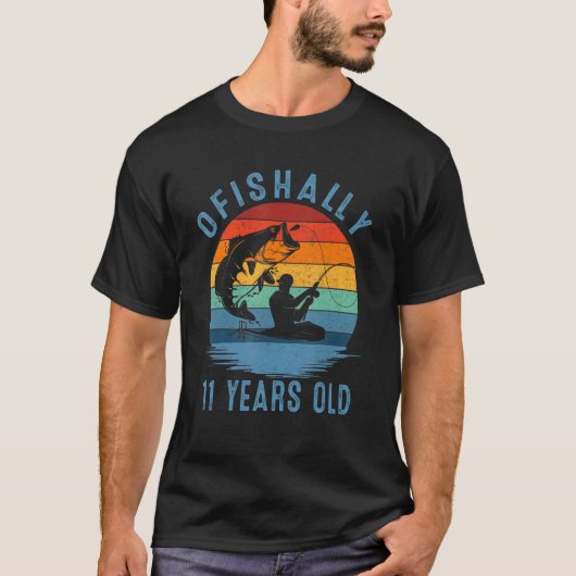 11歳の漁師11誕生日フィス Tシャツ (正面)