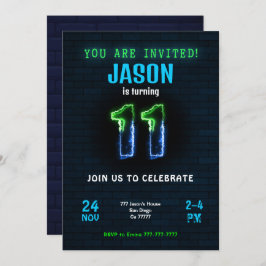 11歳の男の子の誕生日招待状 招待状