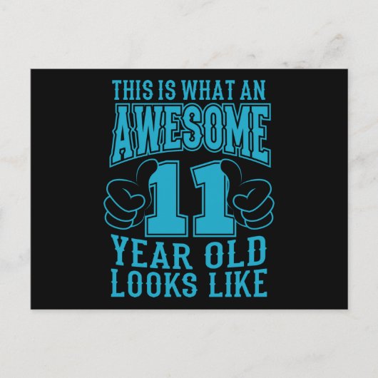 11歳の素晴らし11誕生日 ポストカード (正面)