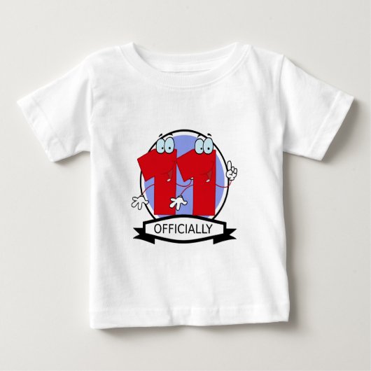 11歳の誕生日おめでとうバナー ベビーTシャツ (正面)