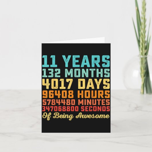 11歳の誕生日おめでとう面白い11歳の誕生日おめでとう 数学 カード (正面)