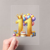 11歳の誕生日おめでとう アクリル招待状 (インサイチュ (ポータブル))
