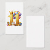 11歳の誕生日おめでとう エンクロージャーカード (正面/裏面)