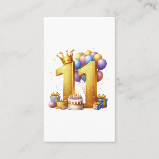 11歳の誕生日おめでとう エンクロージャーカード (正面)