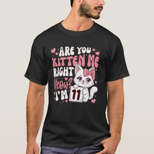 11歳の誕生日おめでとう キッズTシャツ 子猫 Tシャツ (正面)