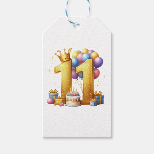 11歳の誕生日おめでとう ギフトタグ (正面)