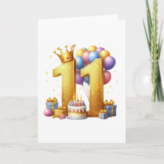 11歳の誕生日おめでとう サンキューカード (正面)