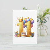 11歳の誕生日おめでとう サンキューカード (スタンド正面)