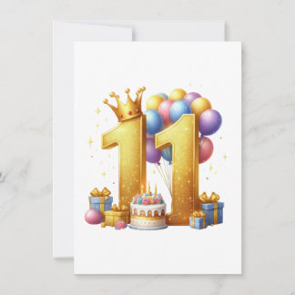 11歳の誕生日おめでとう サンキューカード