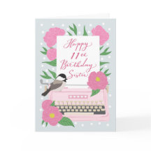 11歳の誕生日おめでとう シスター | タイプライターと花