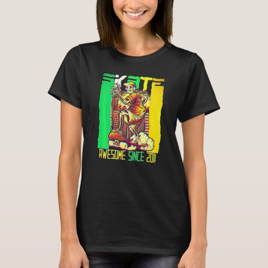 11歳の誕生日おめでとう スケートボード好き スケーター すごい罪 Tシャツ (正面)