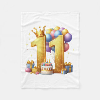 11歳の誕生日おめでとう フリースブランケット