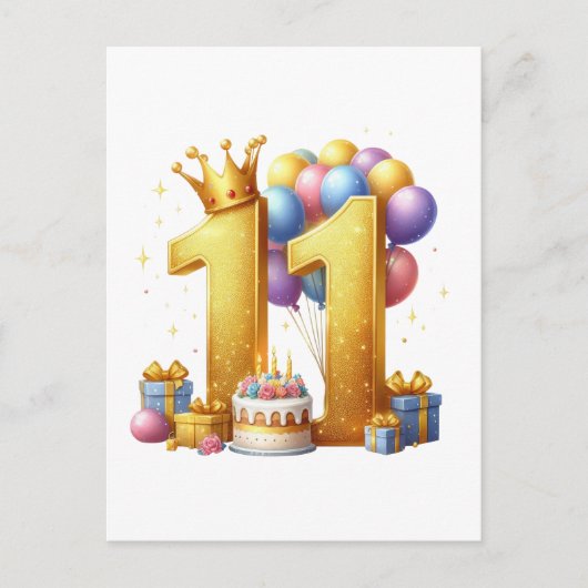11歳の誕生日おめでとう ポストカード (正面)