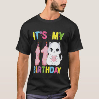 11歳の誕生日おめでとう ラグドール キャット ガール Tシャツ