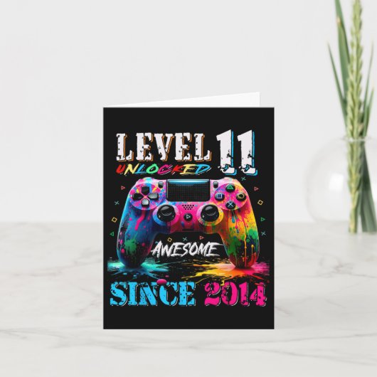 11歳の誕生日おめでとう！レベル11解除 クールな少年  カード (正面)