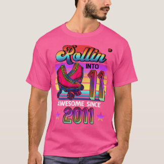 11歳の誕生日おめでとう ローラー スケート Tシャツ