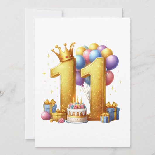 11歳の誕生日おめでとう 招待状 (正面)