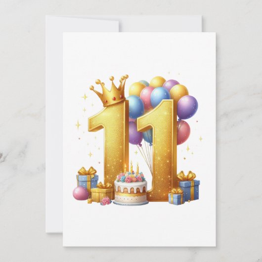 11歳の誕生日おめでとう 案内状 (正面)