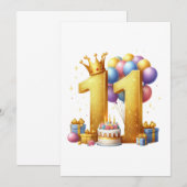 11歳の誕生日おめでとう 案内状 (正面/裏面)